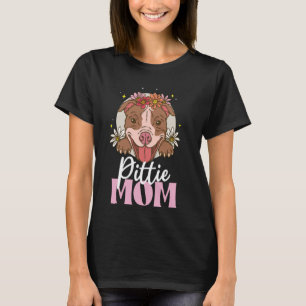 Niedlich Pittie Mama Pitbull Mama Hund Mama Lover  T-Shirt