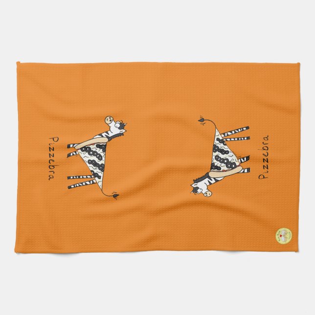 Niedlich Pizza Funny Zebra Kids Cartoon Geschirrtuch (Horizontal)