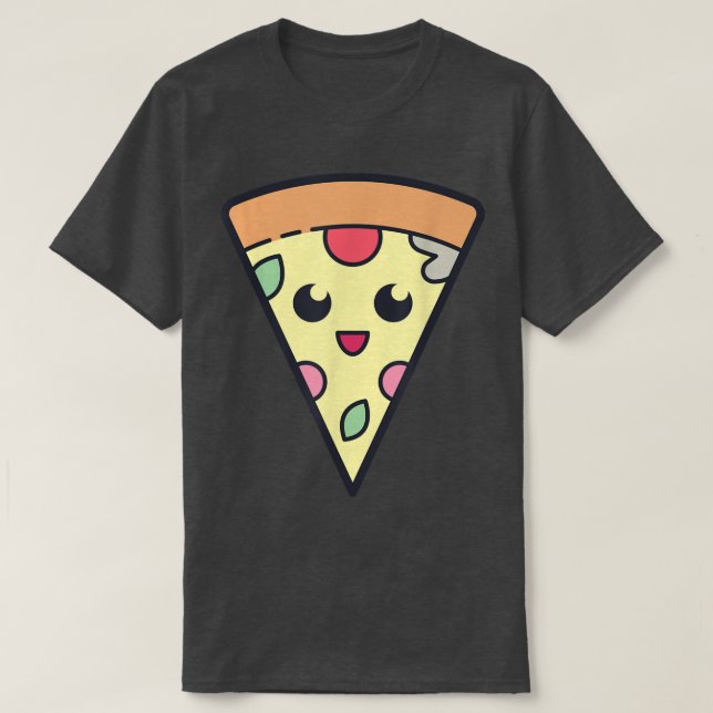Niedlich Pizza Kawaii Anime Vaporwave Indie Ästhet T-Shirt (Design vorne)