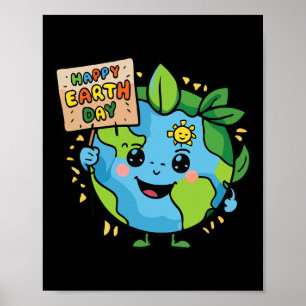 Niedlich Planet Earth Sprichwort Happy Earth Day 3 Poster