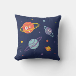 Niedlich Planeten Cartoon Weltraumkids Kissen