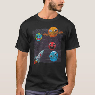 Niedlich Planets Rocket Universe Astronomen Space T-Shirt