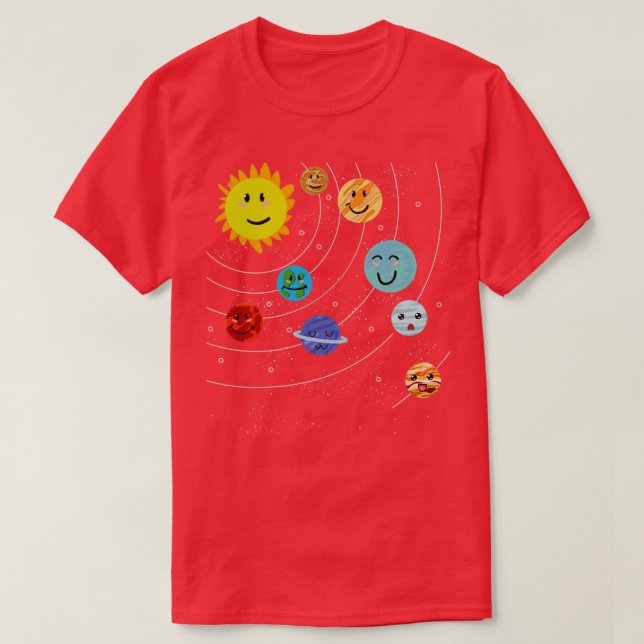 Niedlich Planets Science Solar System Space Astron T-Shirt (Design vorne)