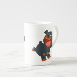 Niedlich Playful Cartoon Baby Rottweiler Prozellantasse