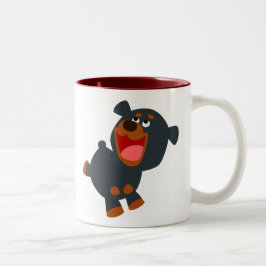 Niedlich Playful Cartoon Baby Rottweiler Zweifarbige Tasse