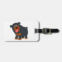 Niedlich Playful Cartoon Rottweiler Gepäckstück Ta