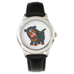 Niedlich Playful Cartoon Rottweiler Watch Armbanduhr