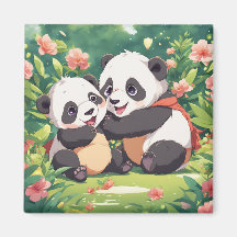 Niedlich Playful Little Pandas - Anime Style