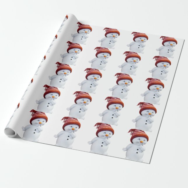 NIEDLICH PLAYFUL SNOWMAN GESCHENKPAPIER (Ungerollt)