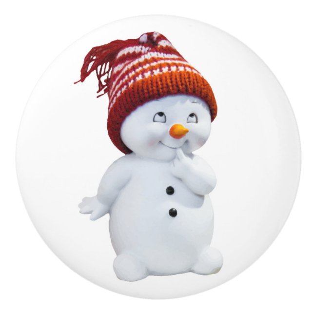 NIEDLICH PLAYFUL SNOWMAN KERAMIKKNAUF (Vorderseite)