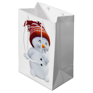 NIEDLICH PLAYFUL SNOWMAN MITTLERE GESCHENKTÜTE