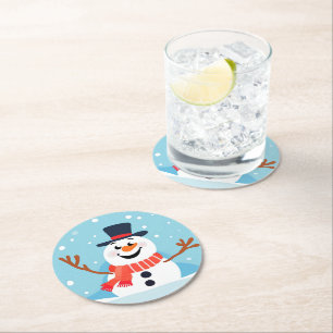 Niedlich Playful Snowman Paper Untersetzer