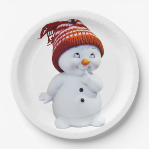 NIEDLICH PLAYFUL SNOWMAN PAPPTELLER