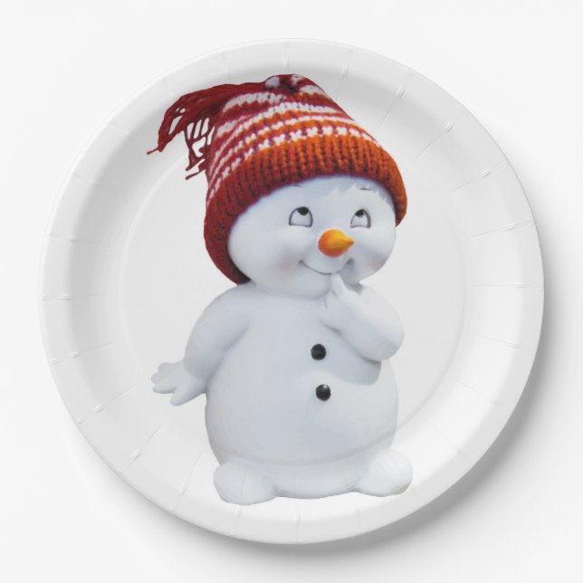 NIEDLICH PLAYFUL SNOWMAN PAPPTELLER (Vorderseite)