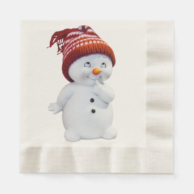 NIEDLICH PLAYFUL SNOWMAN SERVIETTE (Vorderseite)