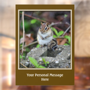 Niedlich Plump Chipmunk Personalisiert Fensteraufkleber