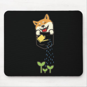 Niedlich Pocket Shiba Inu Shirt Hund Lover Pflanze Mousepad