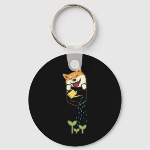 Niedlich Pocket Shiba Inu Shirt Hund Lover Pflanze Schlüsselanhänger