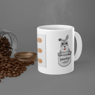 Niedlich Pocket Welpe Miniatur Schnauzer hinzufüge Kaffeetasse