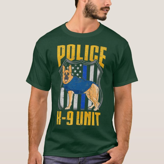 Niedlich Police K9 Einheit Tracht Dünnblauer Hund T-Shirt (Vorderseite)
