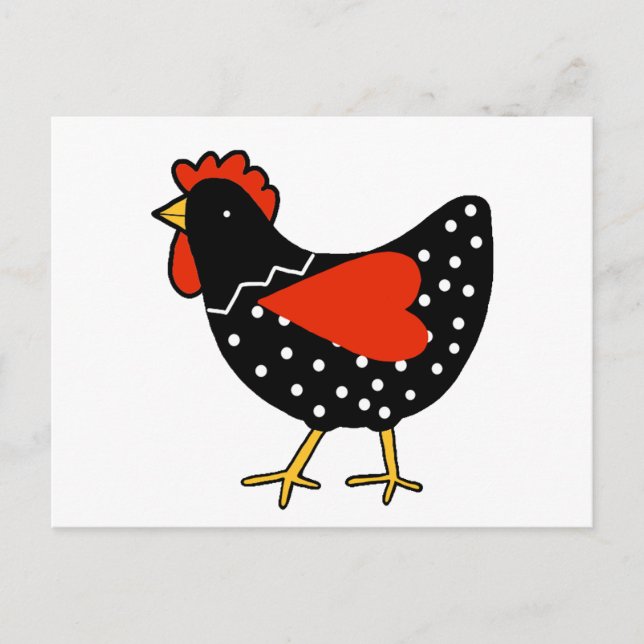 Niedlich Polka Dot Chicken Postkarte (Vorderseite)