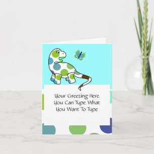 Niedlich Polka Dot Dinosaur Grußkarte Karte