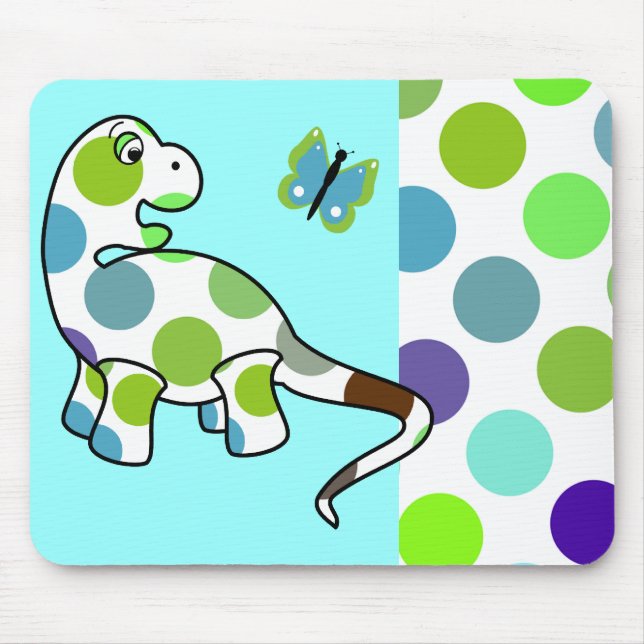 Niedlich Polka Dot Dinosaur Mousepad (Vorne)