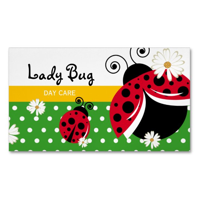 Niedlich Polka Dot Lady Bug Magnetische Visitenkarte (Vorderseite)