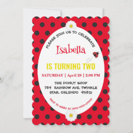 Niedlich Polka dot Ladybug Daisy Kindergeburtstag Save The Date