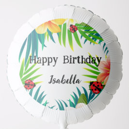 Niedlich Polka dot Ladybug Sommerpalme Blume Gebur Ballon