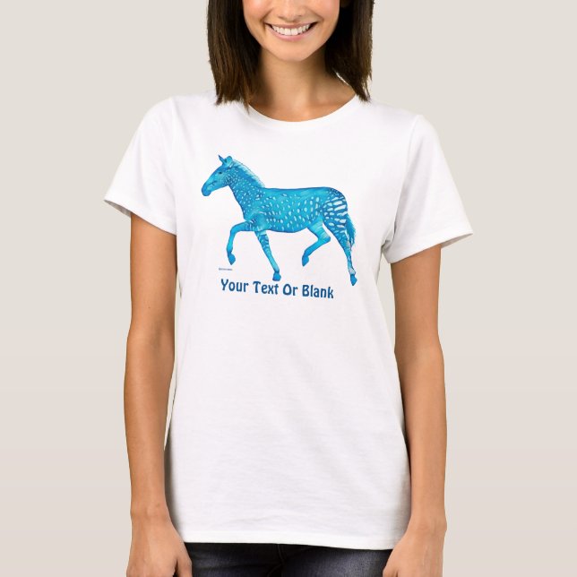 Niedlich Polka Dot Zebra - Blau T-Shirt (Vorderseite)