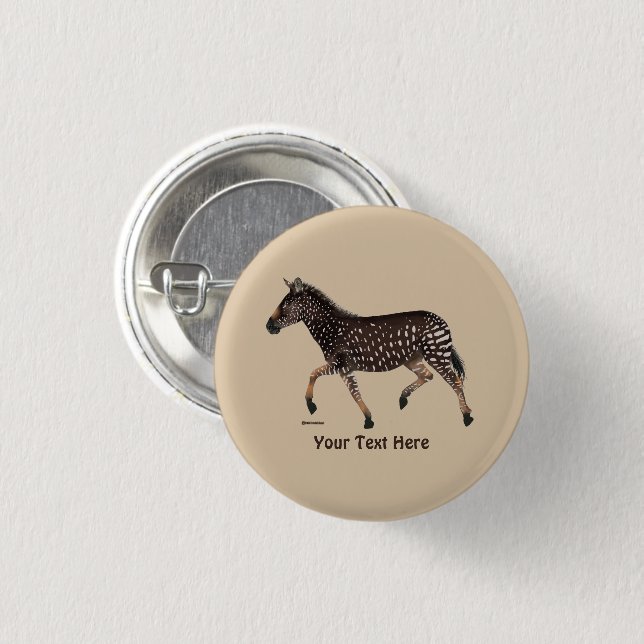 Niedlich Polka Dot Zebra Button (Vorne & Hinten)