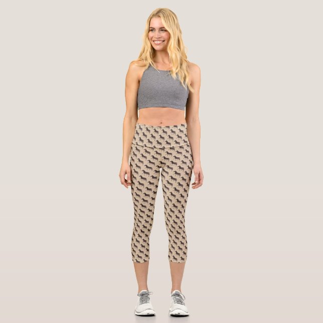 Niedlich Polka Dot Zebra Capri Leggings (Vorderseite)