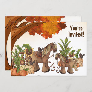 Niedlich Ponies Autumn Horse Baby Shower Einladung