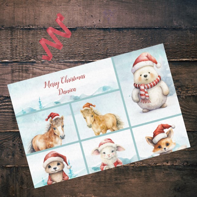 Niedlich Ponies Otter Fox Bärenlamm Frohe Weihnach Seidenpapier (Von Creator hochgeladen)