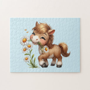 Niedlich Pony Eating Daisies Puzzle