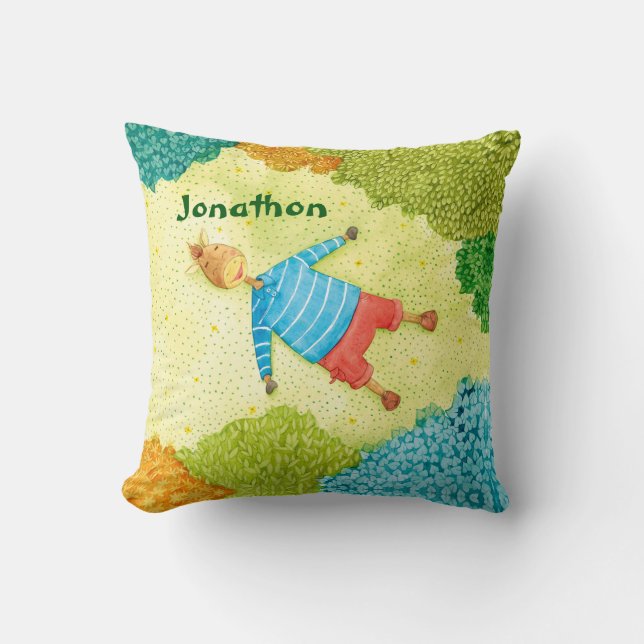 Niedlich Pony kids Cartoon Boys Personalisiert Kissen (Vorderseite)