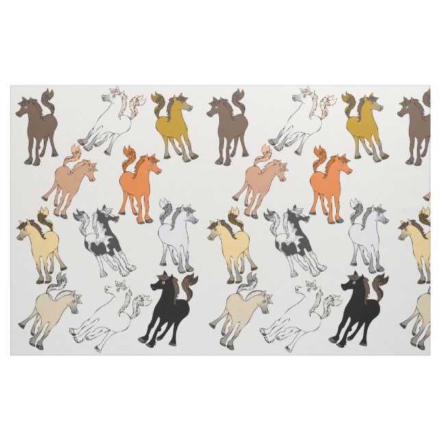 Niedlich Pony Mix Stoff (Fat Quarter (45,7 x 55,9 cm))