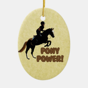 Niedlich Pony Power Reitsporn Keramik Ornament