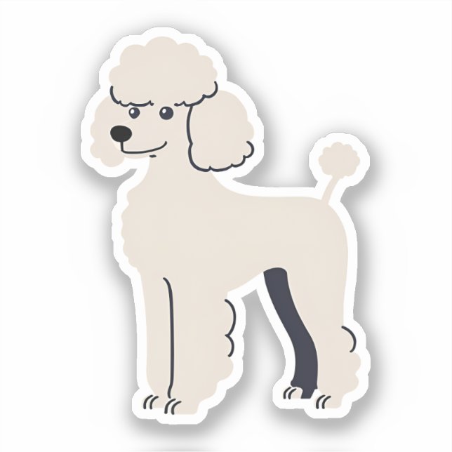 Niedlich Poodle Aufkleber (Vorderseite)