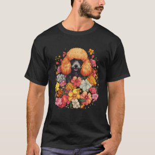Niedlich Poodle Blume Bouquet T Shirt