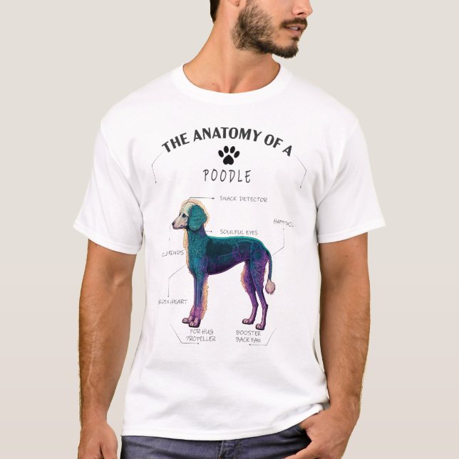 Niedlich Poodle Dog Anatomie - Gabe Dog Liebhaber  T-Shirt (Vorderseite)