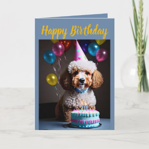 Niedlich Poodle Geburtstag Karte