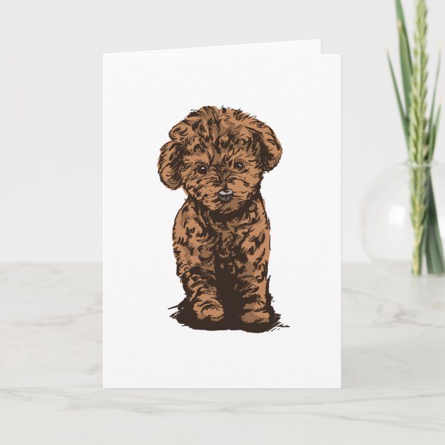 Niedlich Poodle Hund Lover Geschenk Canine Eigentü Karte (Vorderseite)