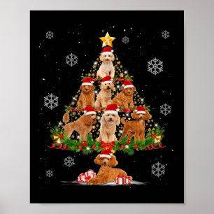 Niedlich Poodle Hunde Liebhaber Weihnachtsbäume We Poster