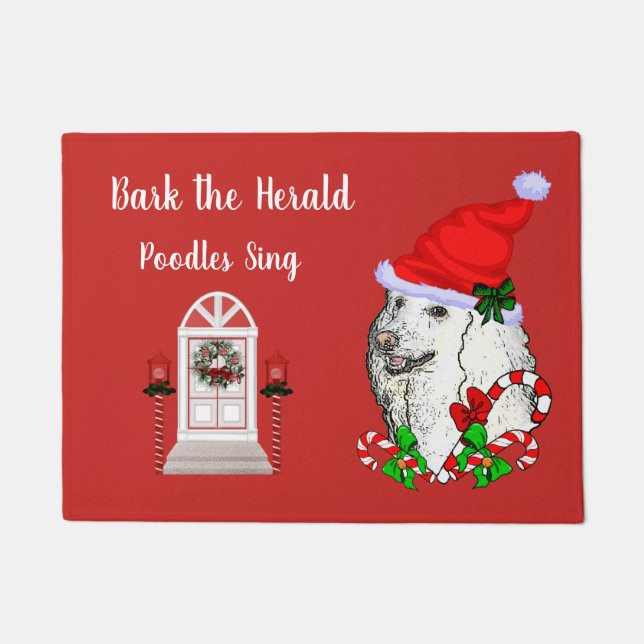 Niedlich Poodle Weihnachten Fußmatte (Vorderseite)