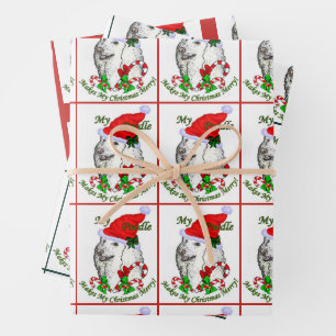 Niedlich Poodle Weihnachten Geschenkpapier Set