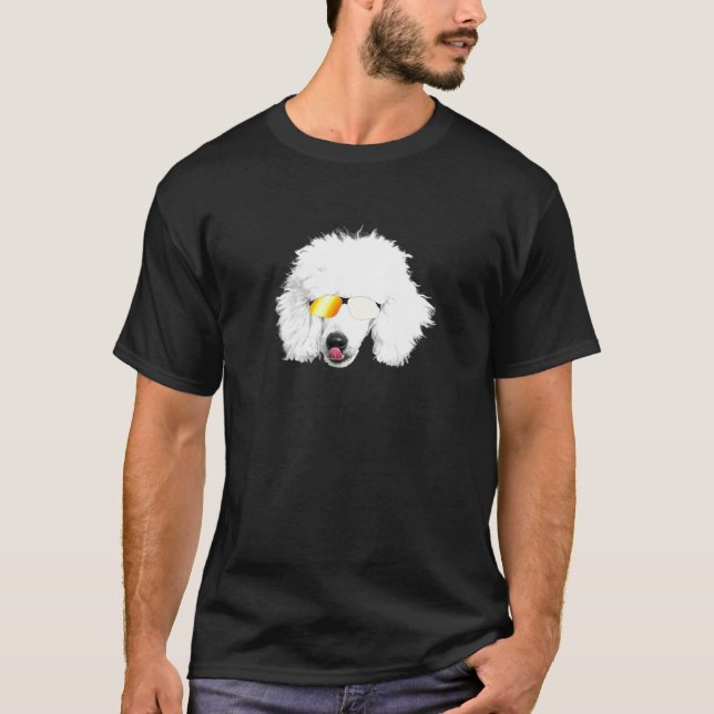 Niedlich Poodle White Poodle Dog Mama Vater T-Shir T-Shirt (Vorderseite)