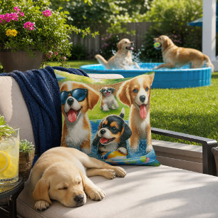 Niedlich Pool Party Dog Liebhaber Kissen