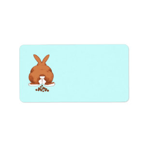 Niedlich Poopin Bunny Hintern © Sandy Long Labels Adressaufkleber